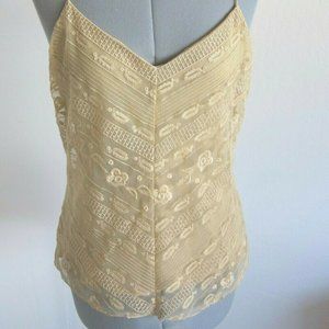 ANNE KLEIN SHEER NYLON LACE CAMISOLE, FULLY LINED, SIZE 10